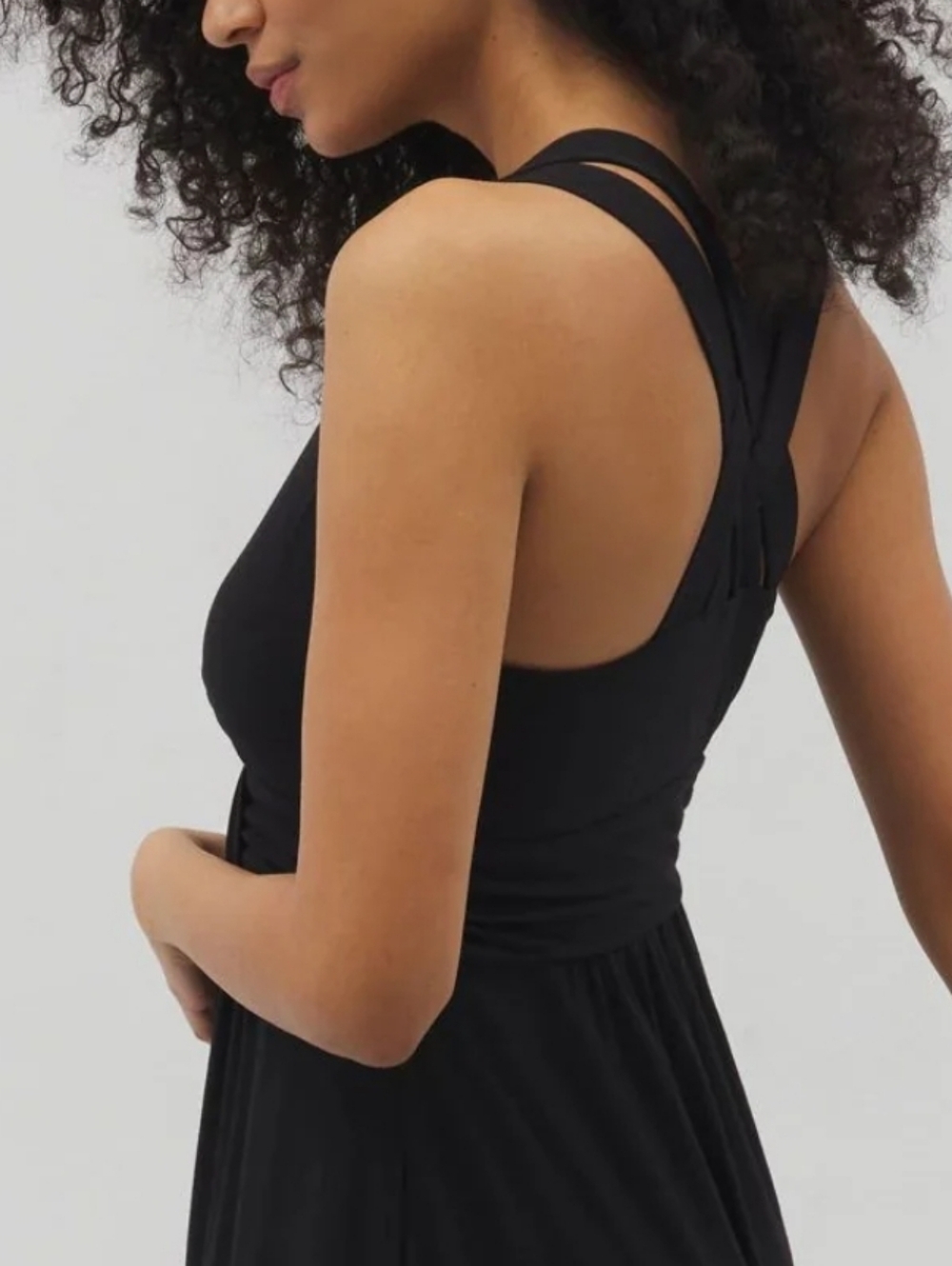 Soma Soft Jersey Navy Blue Sleeveless Cross-Back Midi Bra Dress Casual Beach - Picture 4 of 12